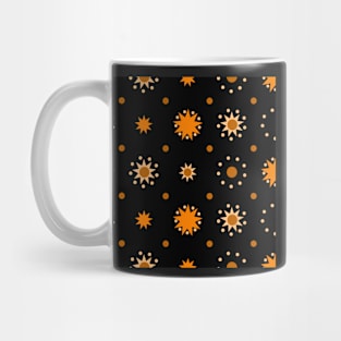 Suns and Dots Orange on Black Repeat 5748 Mug